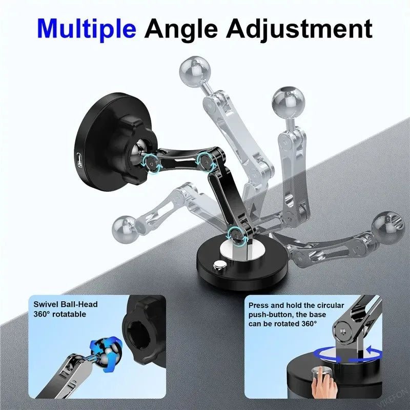 Magnetic Car Phone Holder Stand Dashborad Alloy Foldable Magnet Car Mount Smartphone Mobile Bracket For iPhone 17 16 15 14 13 12 - VeloCart