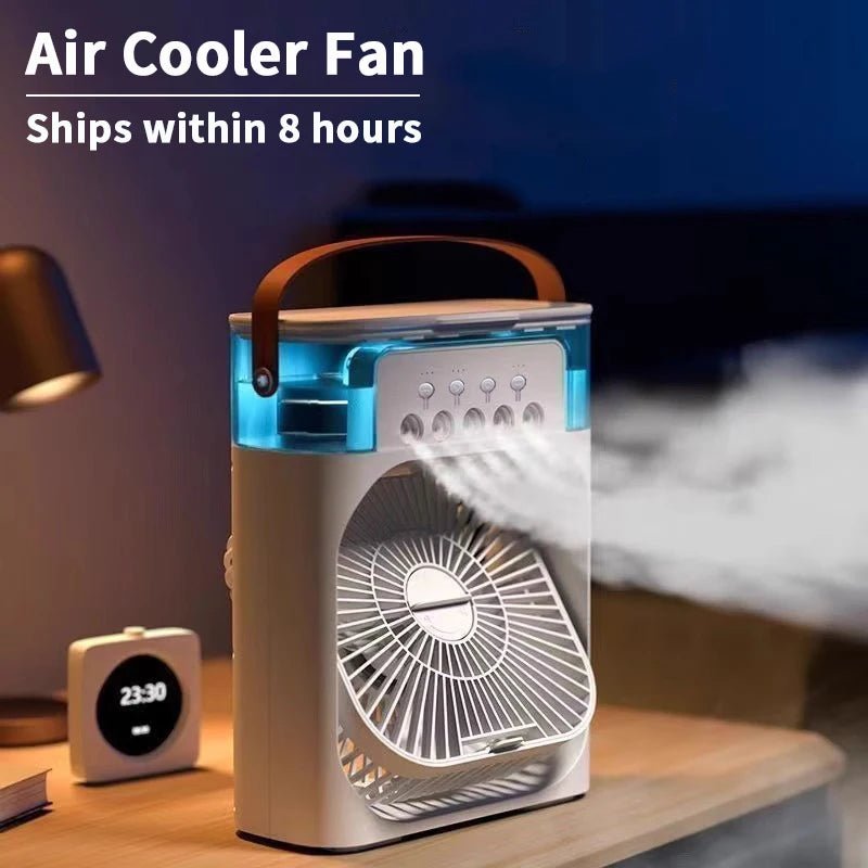 New 3 In 1 Fan AIr Conditioner Household Mini Air Cooler LED Night Light Portable Humidifier Air Adjustment Fan Office Home Fan - VeloCart