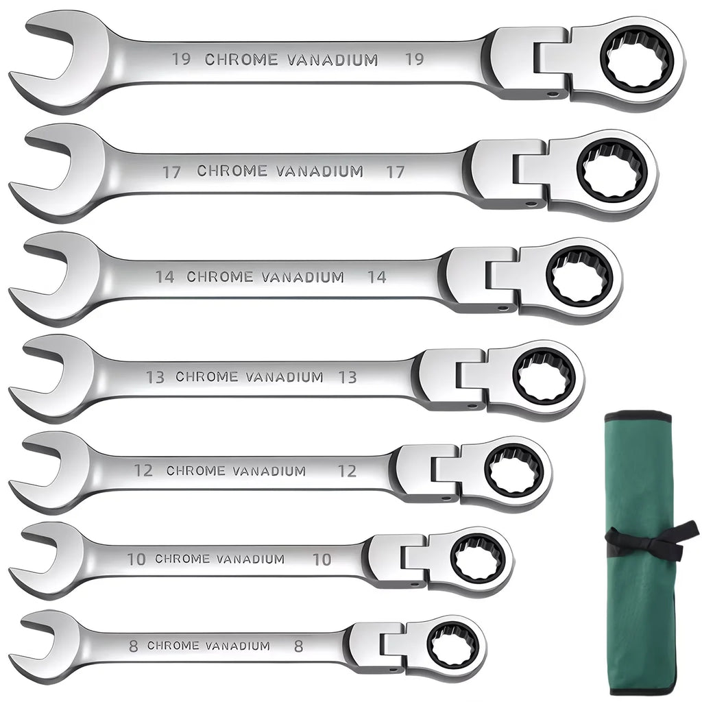 72-Tooth 8-19mm Ratchet Wrench Set Metric, Multi-Function for Garage Home DIY Repair Maintenance Ideal Party Gift - VeloCart