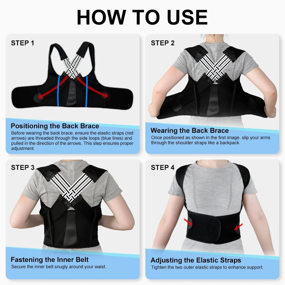 Back Brace Posture Support for Women and Men - VeloCart