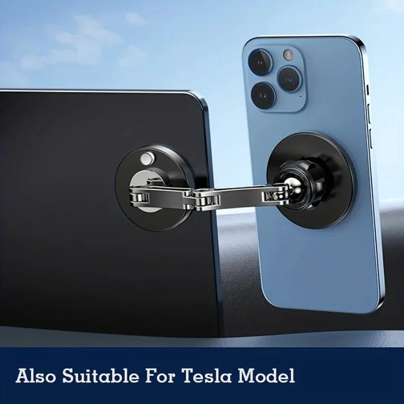 Magnetic Car Phone Holder Stand Dashborad Alloy Foldable Magnet Car Mount Smartphone Mobile Bracket For iPhone 17 16 15 14 13 12 - VeloCart