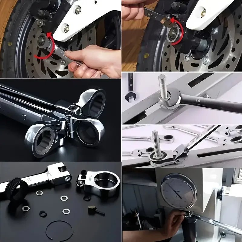 72-Tooth 8-19mm Ratchet Wrench Set Metric, Multi-Function for Garage Home DIY Repair Maintenance Ideal Party Gift - VeloCart