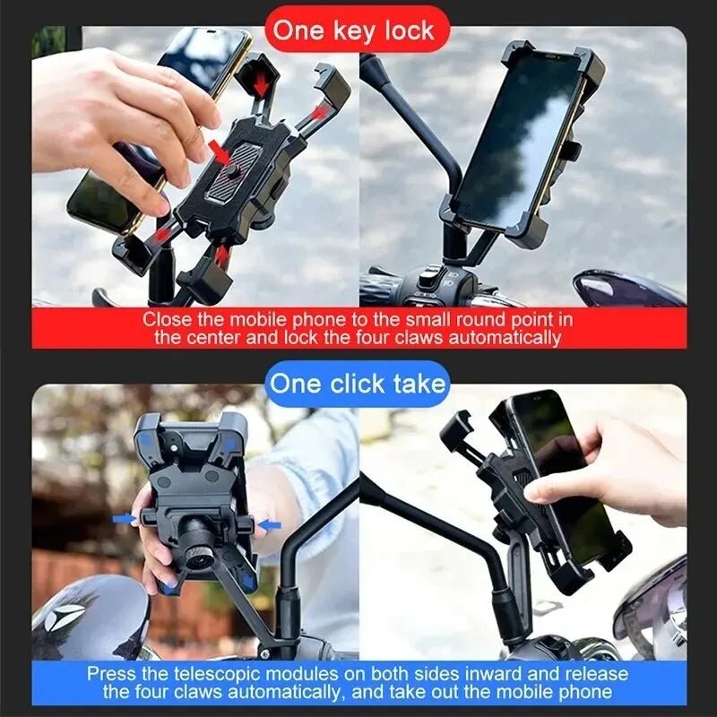Universal 360° Rotatable Non-Slip Bicycle Phone Holder Adjustable Stand for MTB Bike Moto Motorcycle Durable Cycling Accessory - VeloCart