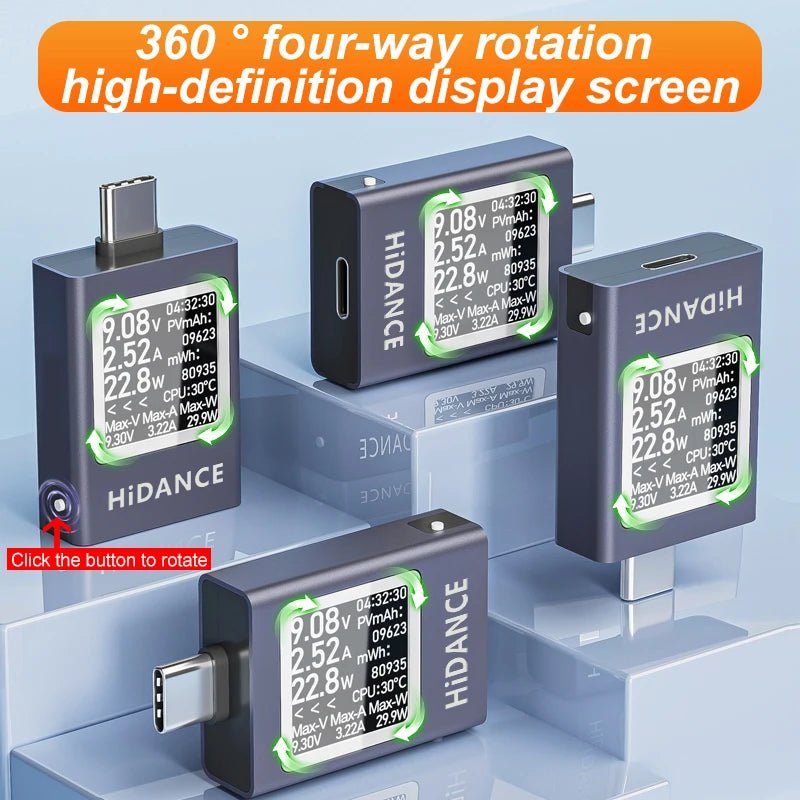 13 in 1 DC 4.5-50V 0-12A Multi-function Digital Display DC Voltage Ammeter Power Meter Type-c Cell Phone Charging PD3.1 Tester - VeloCart