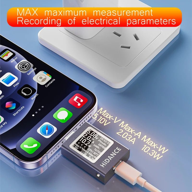 13 in 1 DC 4.5-50V 0-12A Multi-function Digital Display DC Voltage Ammeter Power Meter Type-c Cell Phone Charging PD3.1 Tester - VeloCart