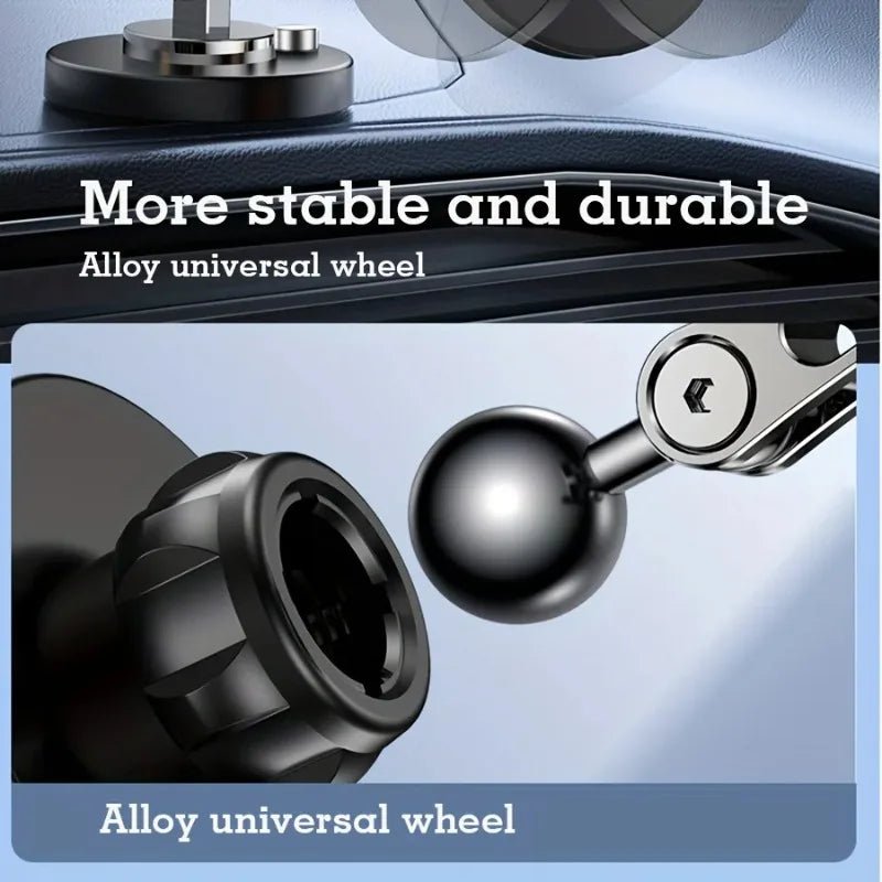 Magnetic Car Phone Holder Stand Dashborad Alloy Foldable Magnet Car Mount Smartphone Mobile Bracket For iPhone 17 16 15 14 13 12 - VeloCart