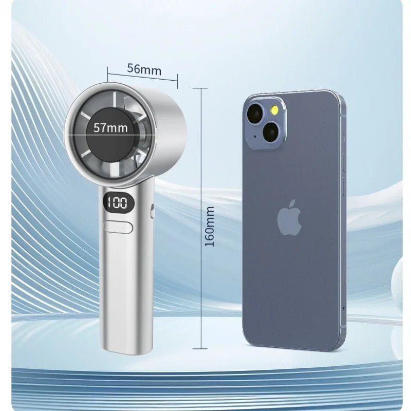 HOMEFISH Portable Handheld Fan USB Rechargeable High-Speed Electric Cooling Fan for Personal Use - VeloCart