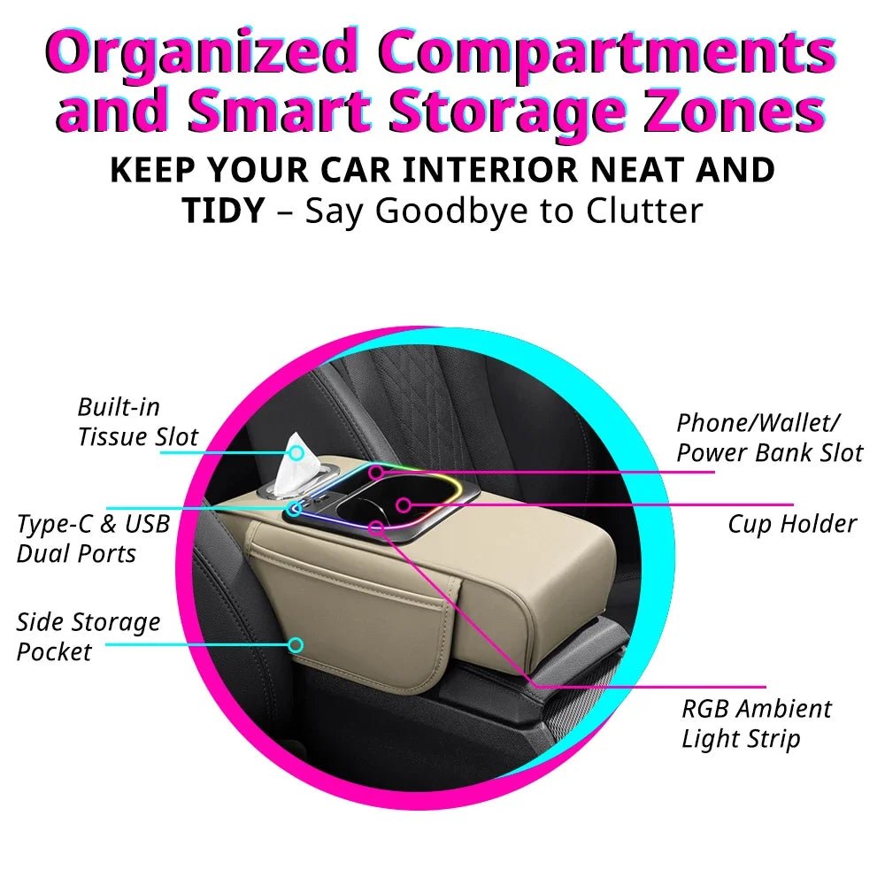 Car Armrest Cushion Center Console - VeloCart