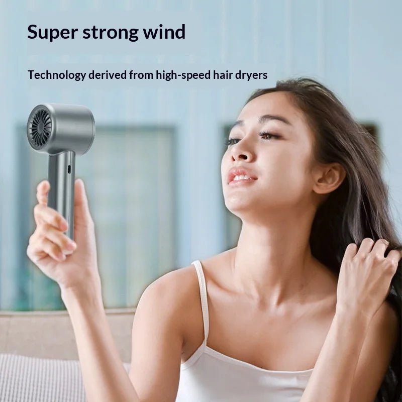 HOMEFISH Portable Handheld Fan USB Rechargeable High-Speed Electric Cooling Fan for Personal Use - VeloCart